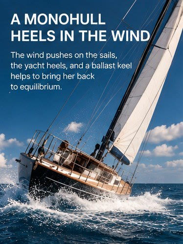WHY DOESN’T A CATAMARAN LEAN OVER UNDER SAIL? ⛵️